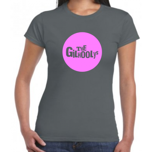 The Gilhoolys Pink Circle Logo Ladies fitted T-shirt